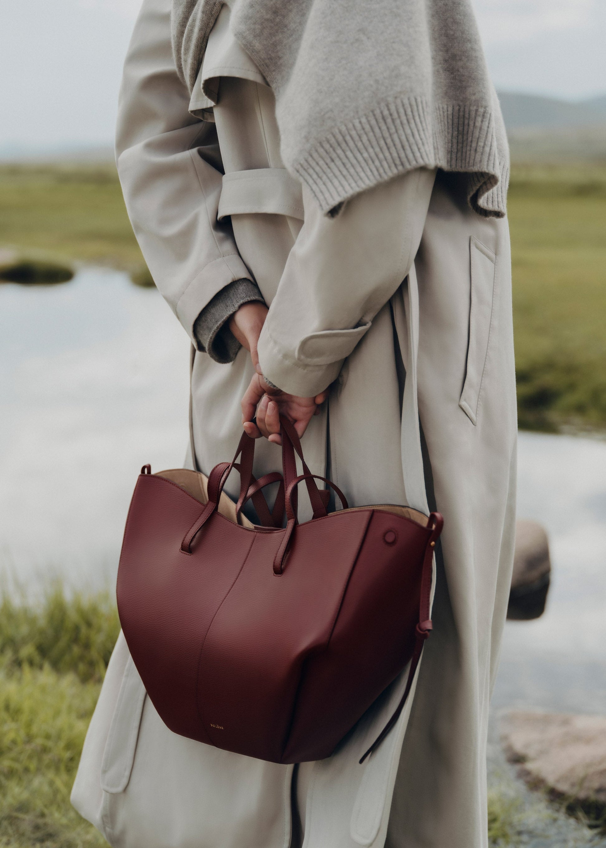 Cirelle Tote Çanta - Vişne kırmızısı