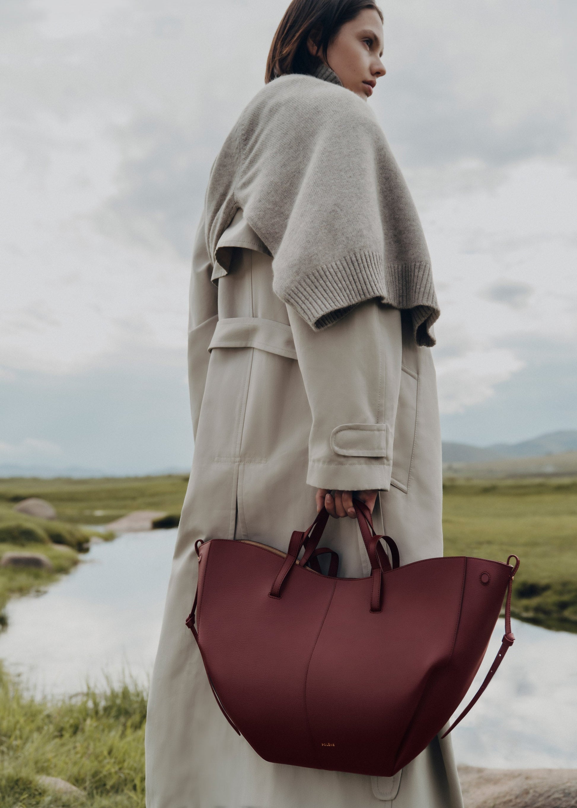 Cirelle Tote Çanta - Vişne kırmızısı