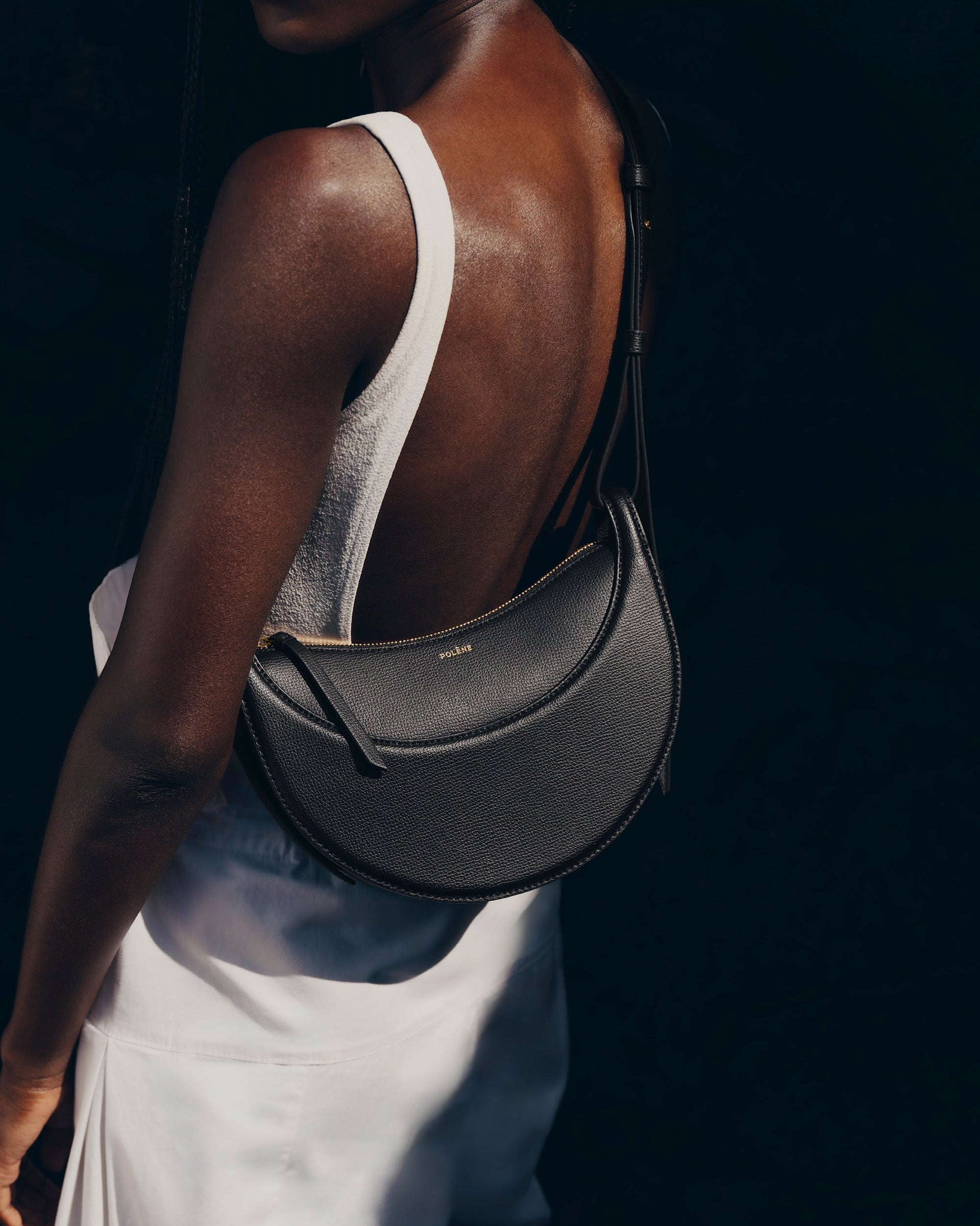 Avelin Omuz Çantası - Dokulu siyah