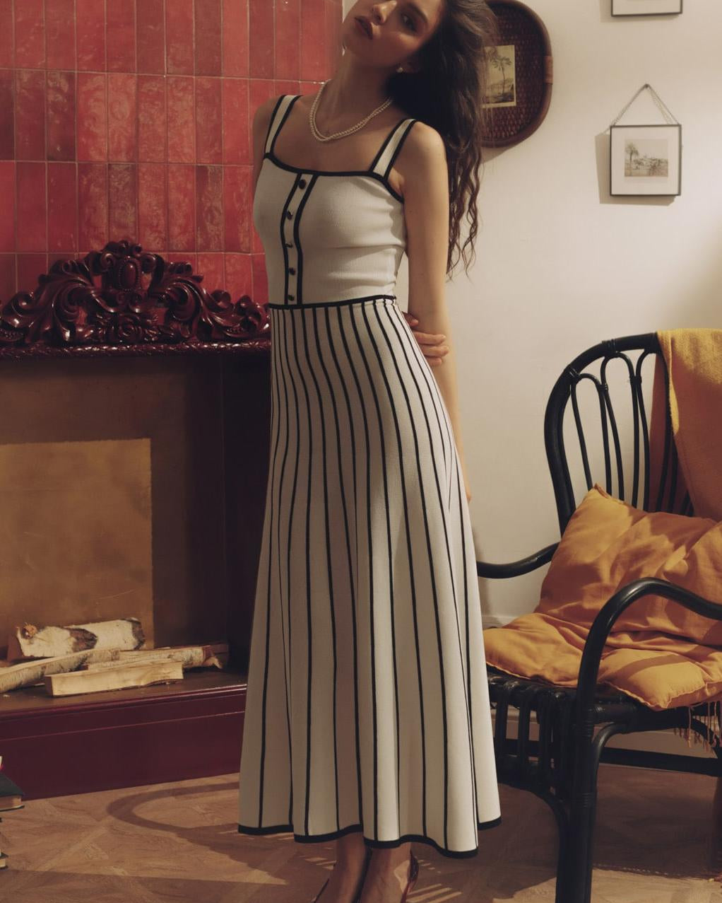 Pag Örgü Cami Midi Elbise