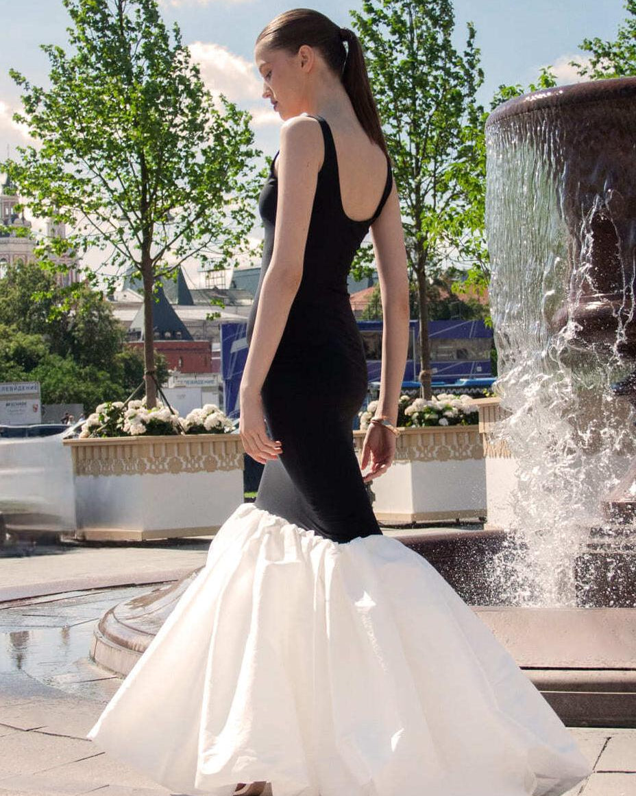 Jill Balık Kuyruğu Cami Maxi Elbise