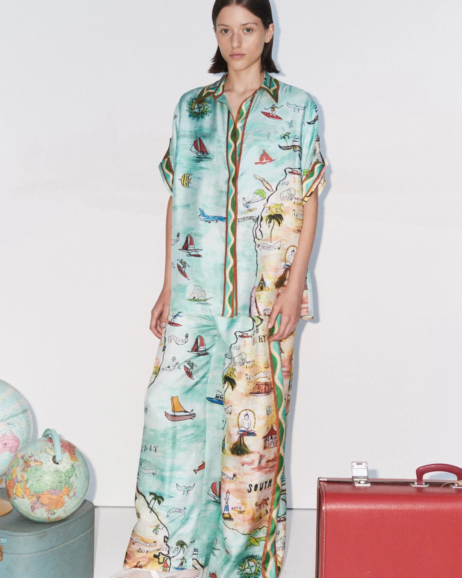 Cartolina Desenli Oversize Gömlek