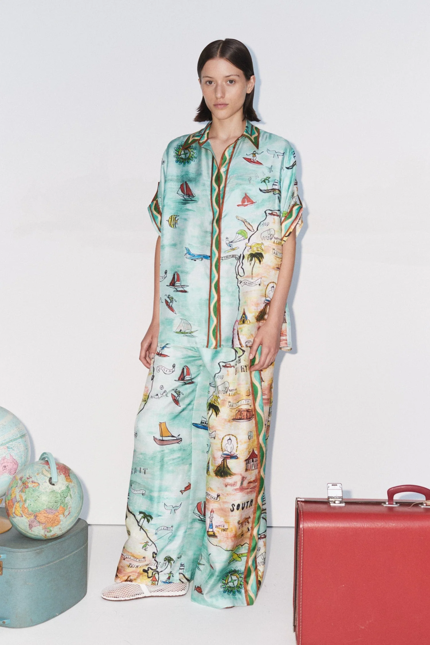 Cartolina Desenli Oversize Gömlek