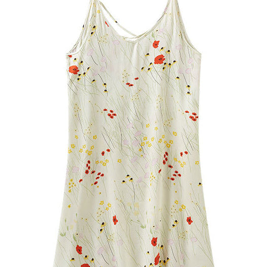 Baskılı Çapraz Sırtlı Cami Elbise