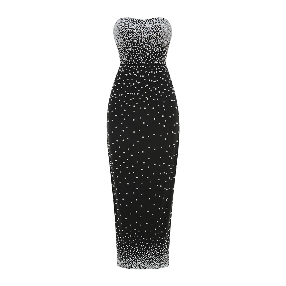 Venus Celeste Gece Yarısı İnci Maxi Elbise