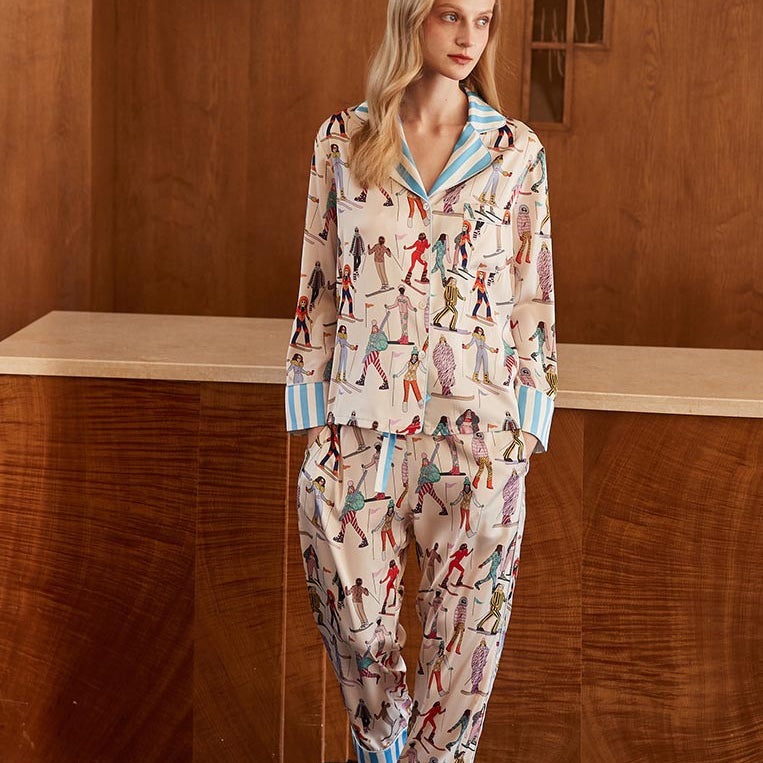 Kayak Sporları Desenli Pijama Takımı