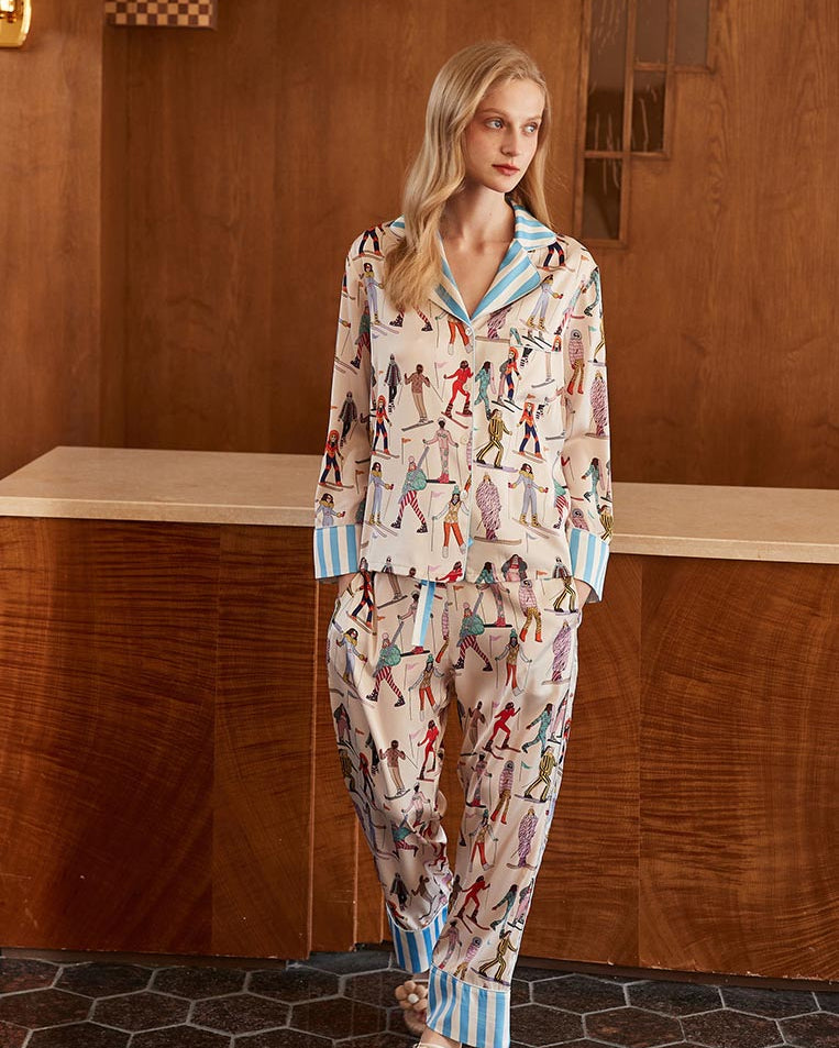 Kayak Sporları Desenli Pijama Takımı