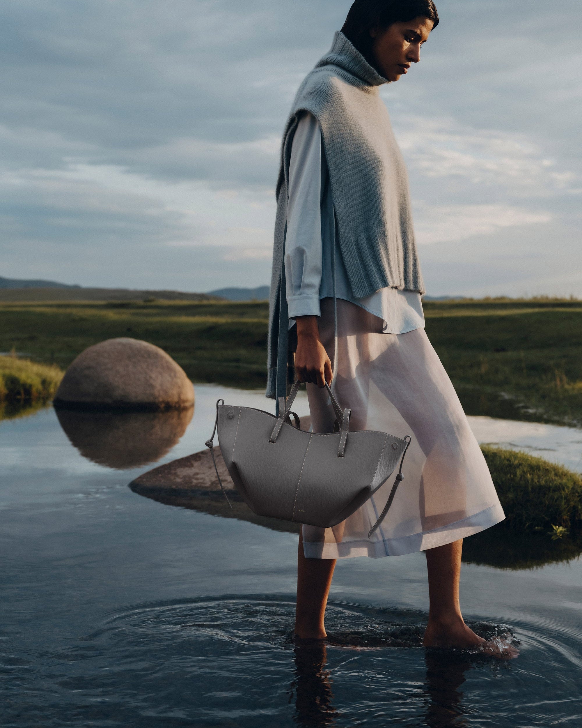 Cirelle Small Tote Çanta - Taş gri