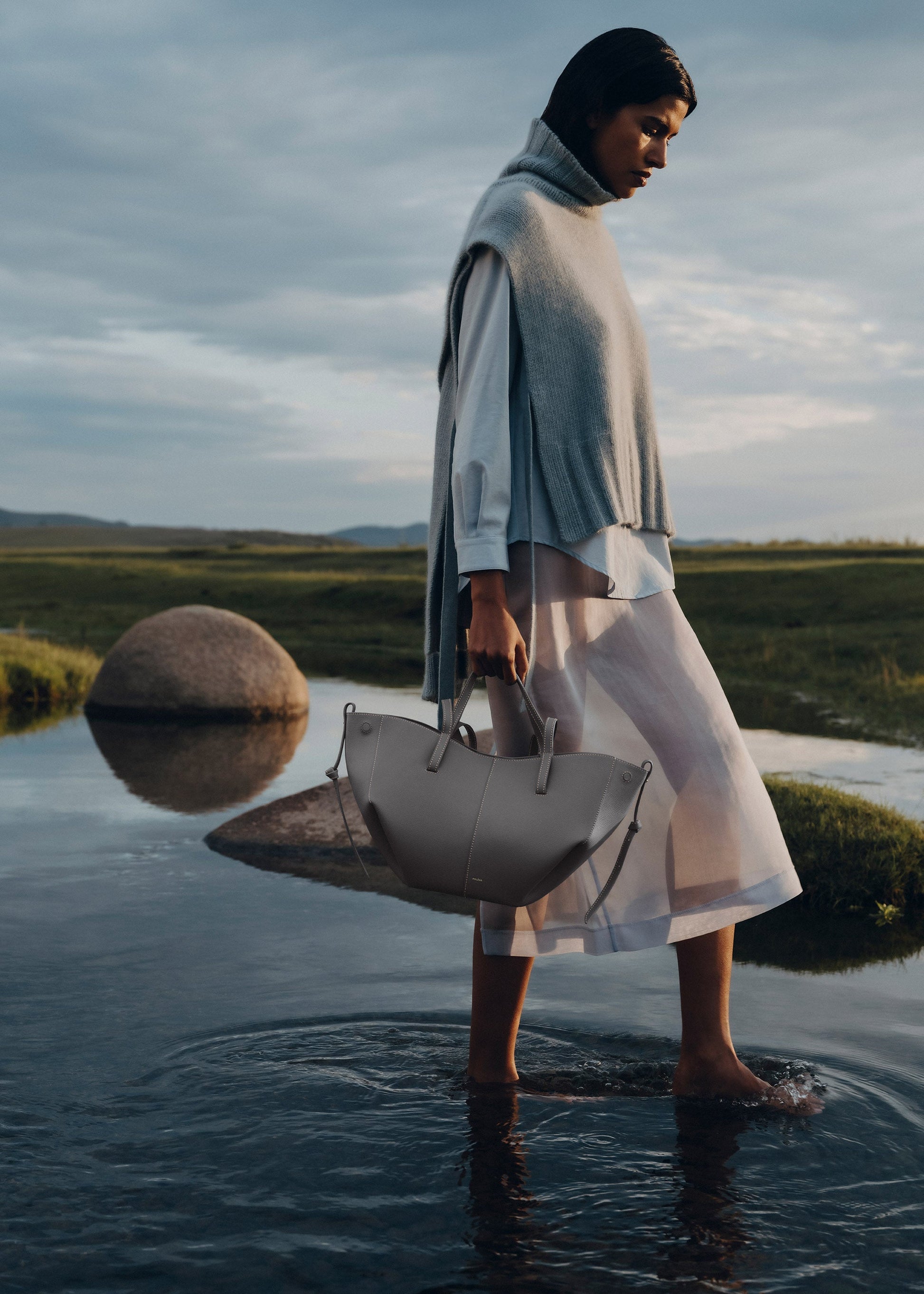 Cirelle Small Tote Çanta - Taş gri