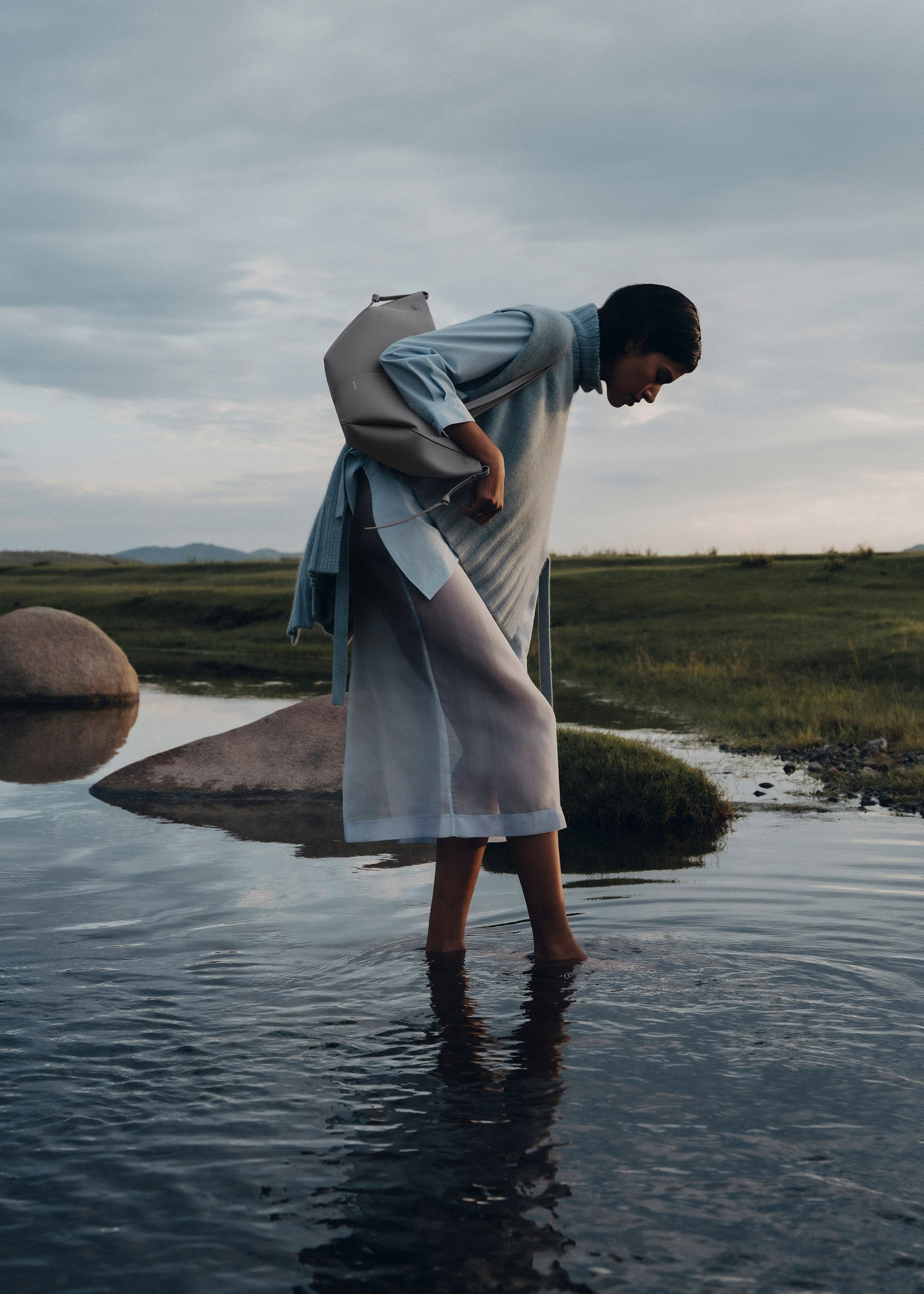 Cirelle Small Tote Çanta - Taş gri