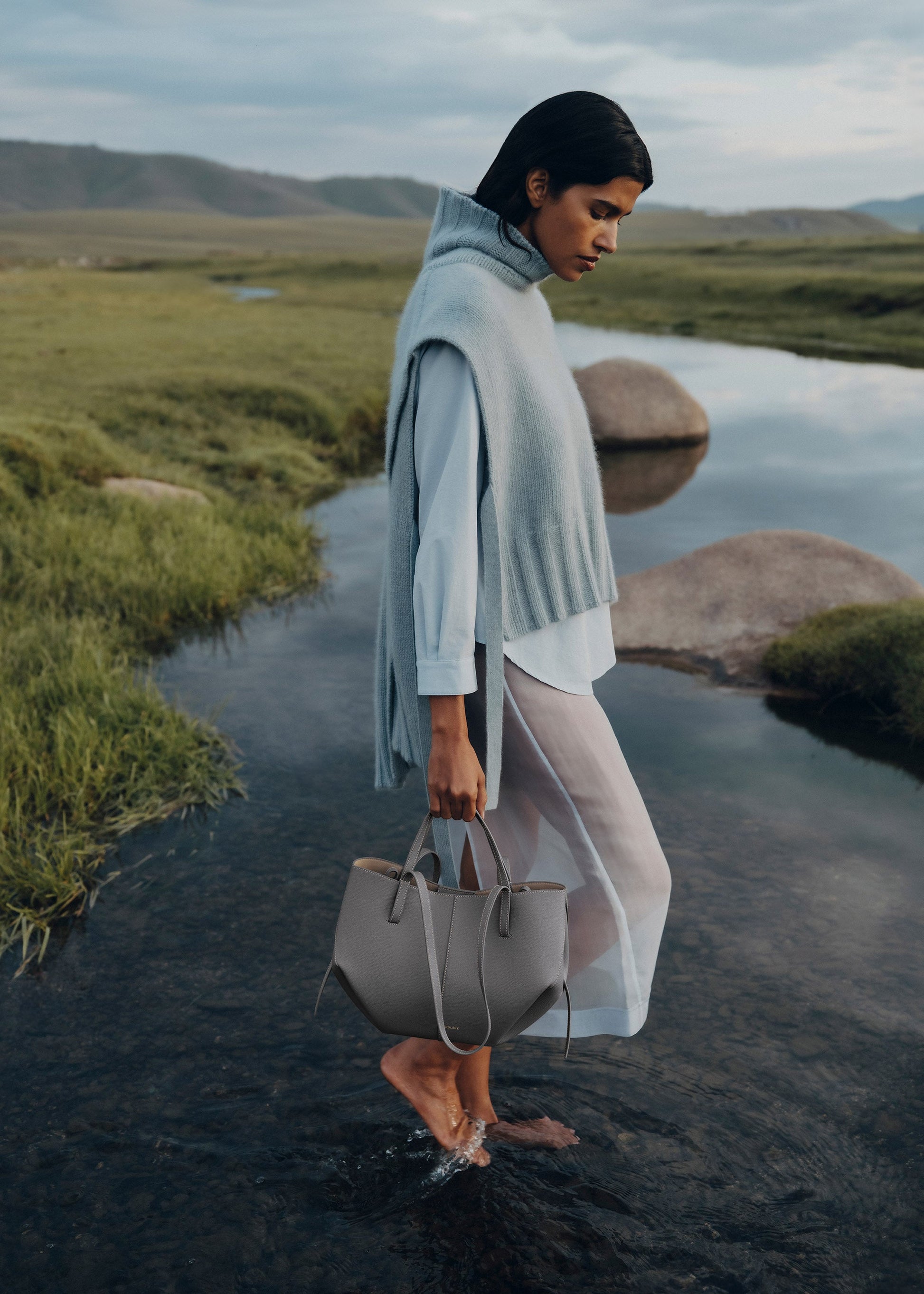 Cirelle Small Tote Çanta - Taş gri