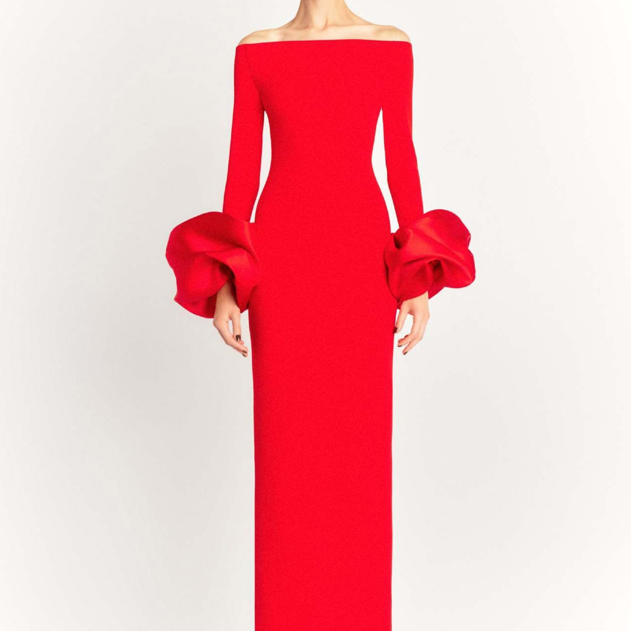 Düz Renk Fener Kol Elbise