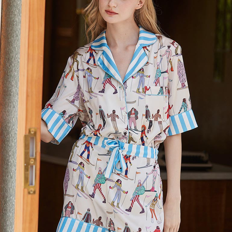 Kayak Sporları Desenli Pijama Takımı