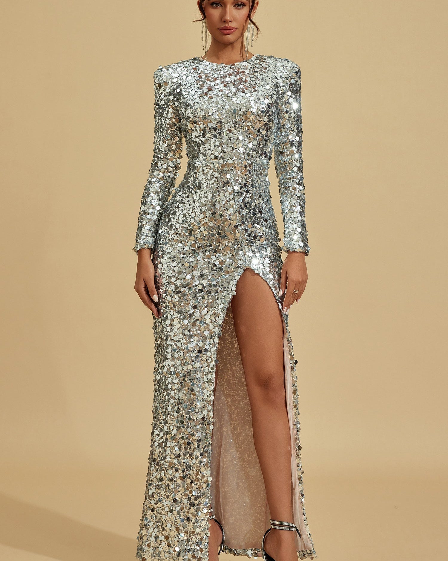 Daphne Mehtaplı Payet İşlemeli Maxi Elbise