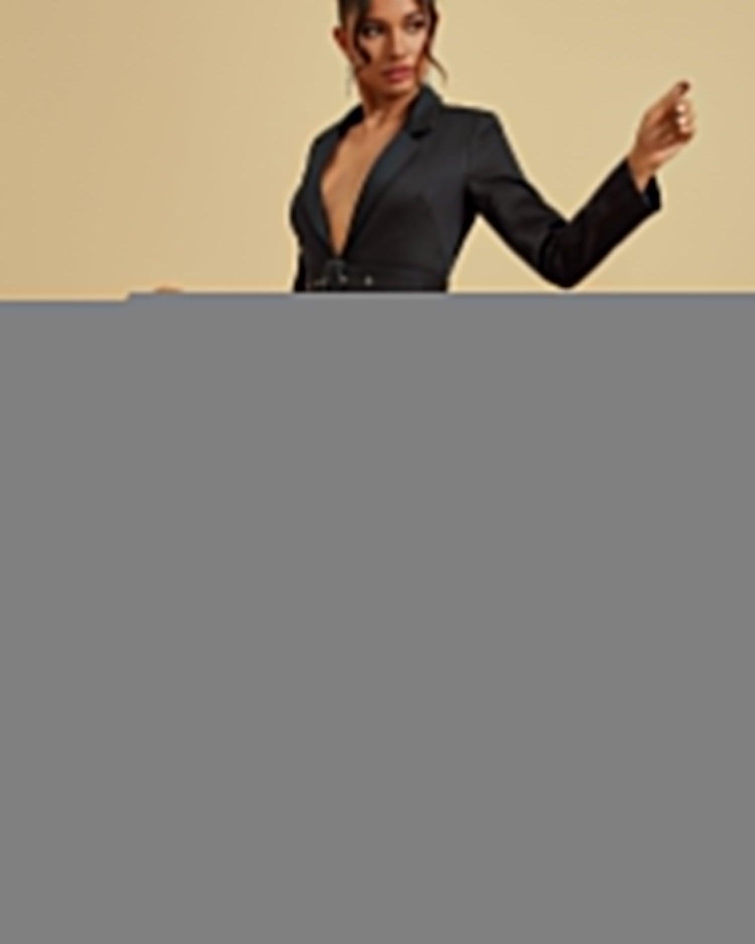 Catherine Noir Blazer Midi Elbise