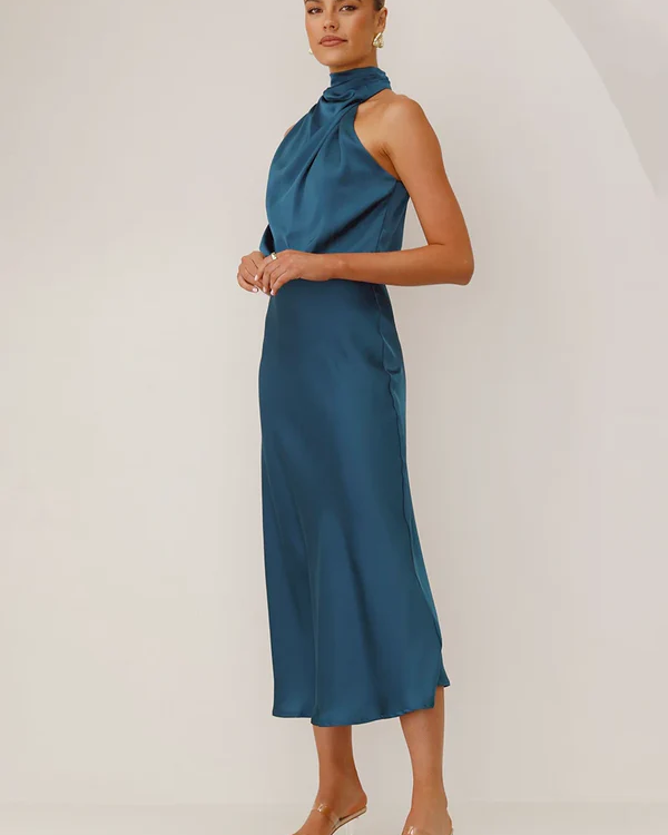 Esther Uzun Elbise - Turkuaz