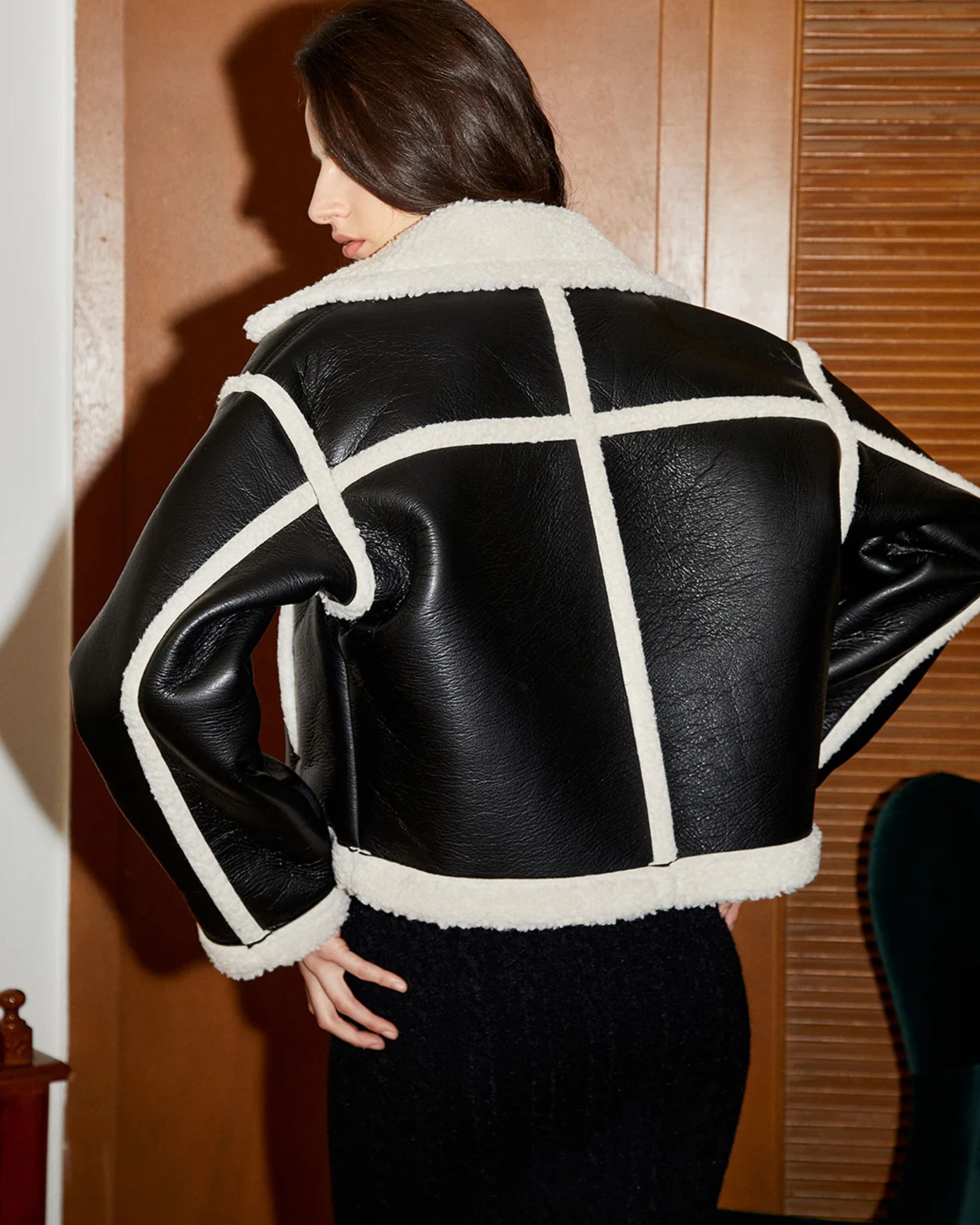 Delilah Sherpa Suni Deri Ceket