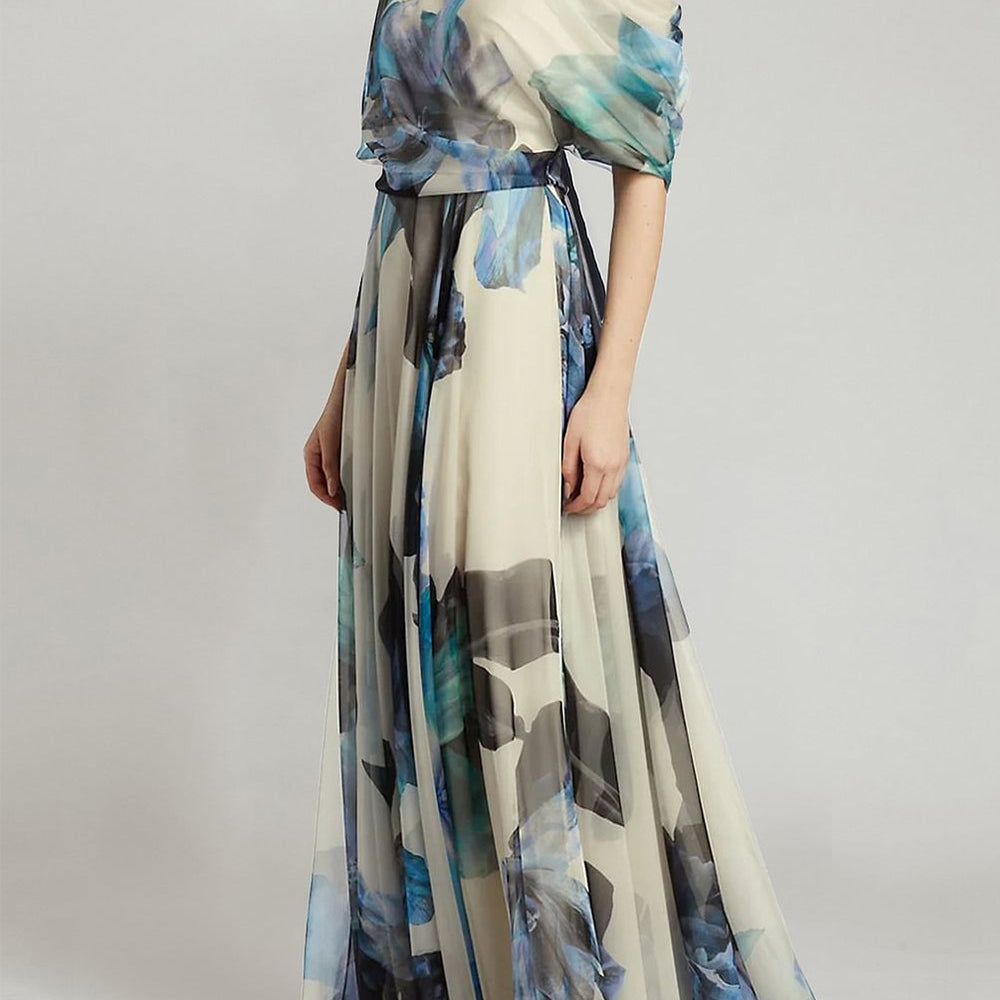 Lolita Salıncak Etek Desenli Uzun Elbise