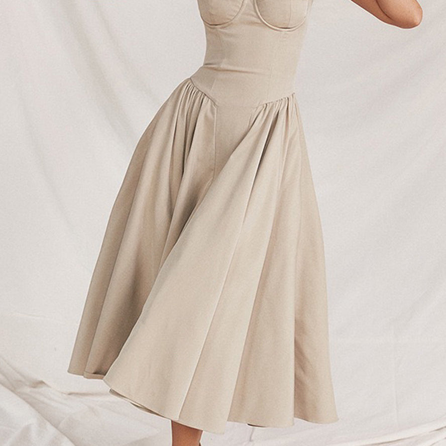 Seksi Askılı Midi Elbise