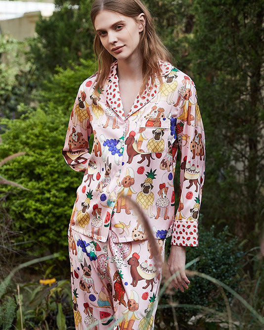 Pembe Tatlı Köpek Pijama Takımı