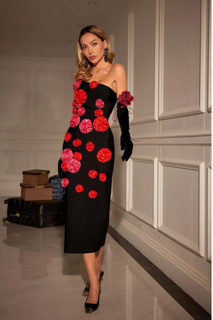 Natalia Floral Uzun Elbise