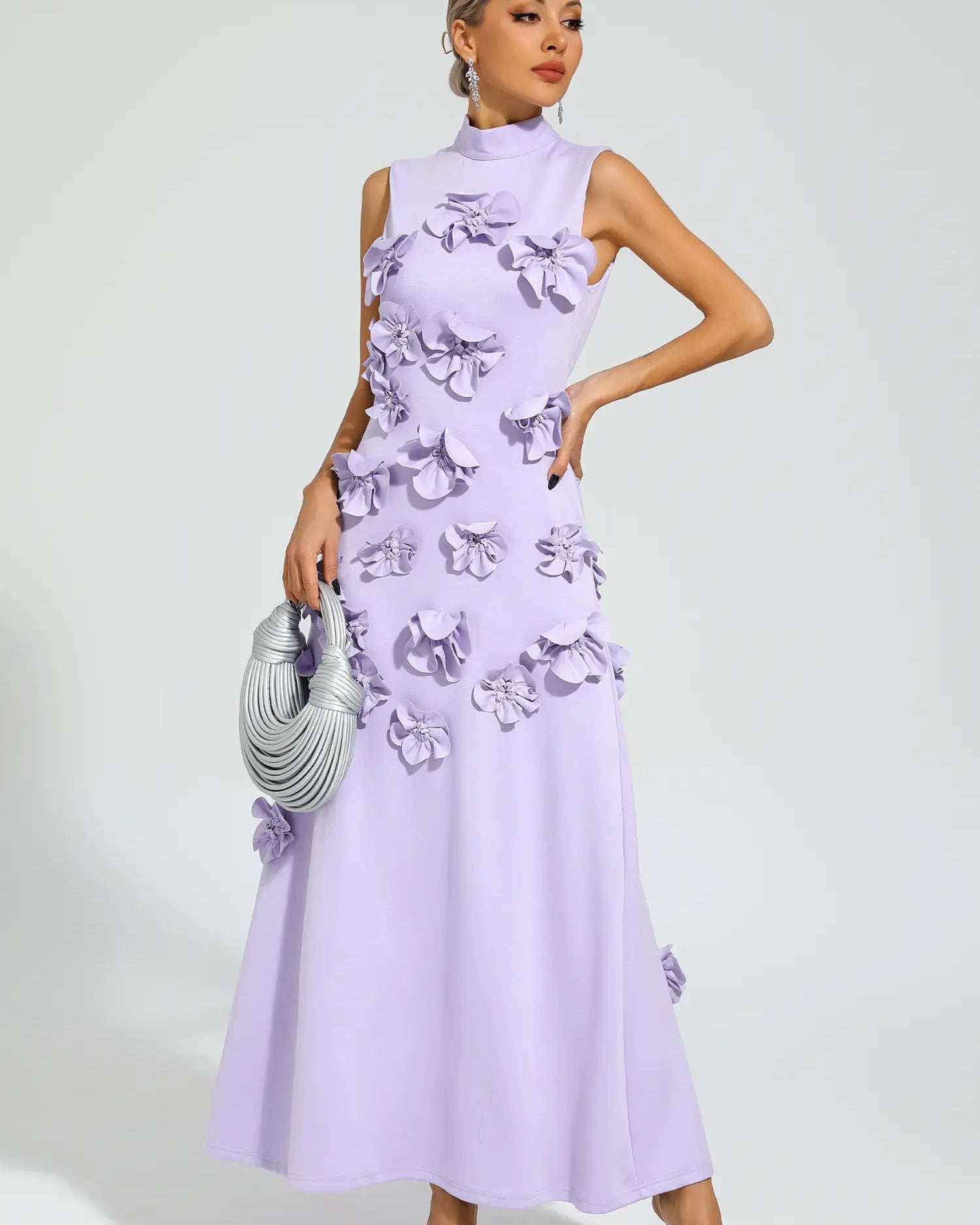 Liora Mor Gül Çiçek Maxi Elbise