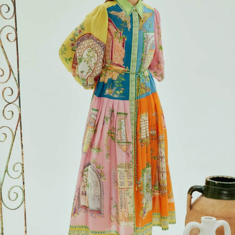 Mediterranean Window Gömlek Elbise