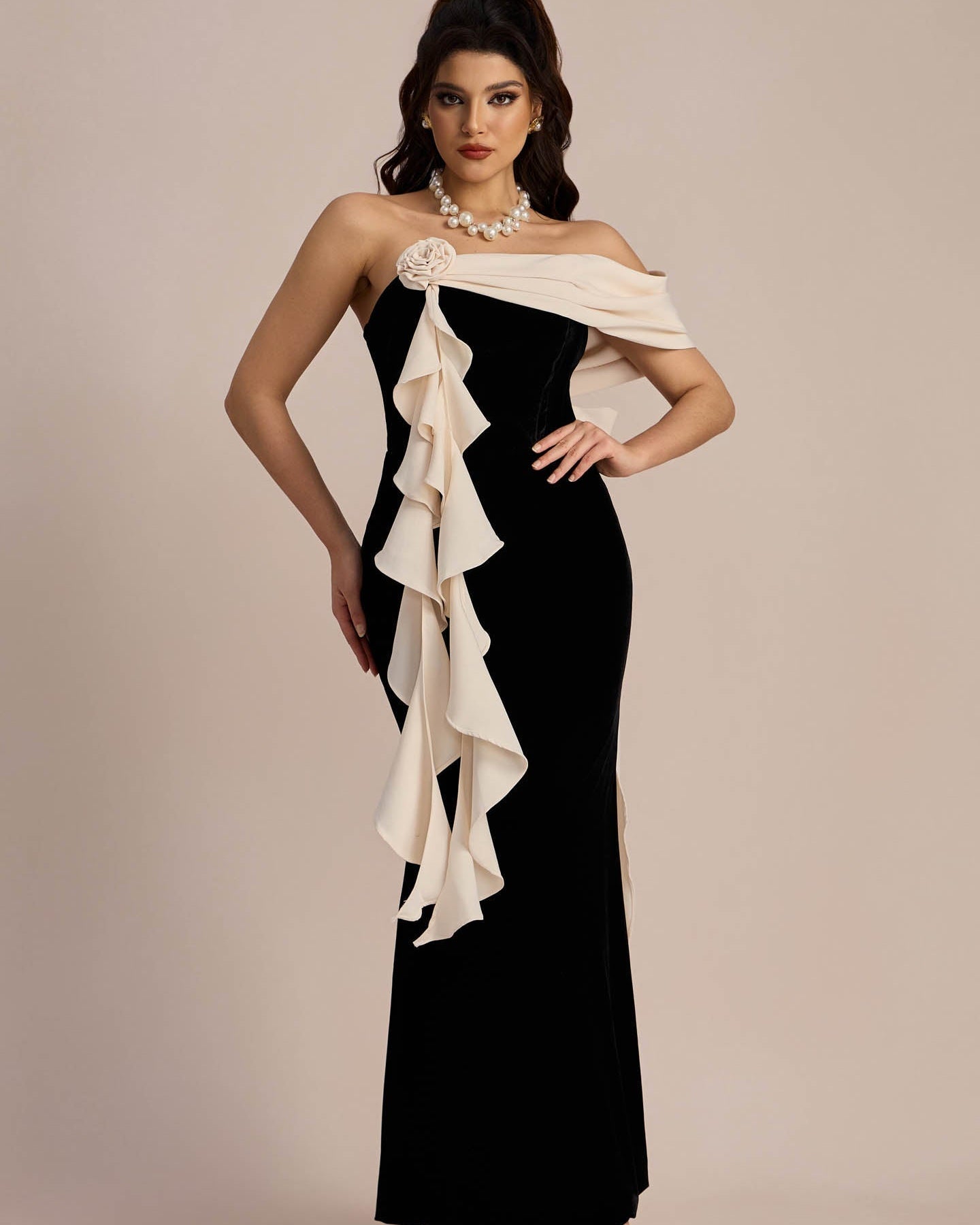 Ophelia Straplez Kurdeleli Uzun Elbise