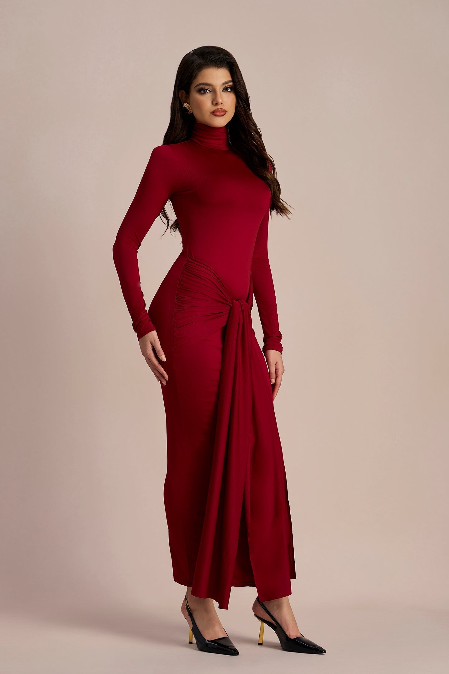 Liz Düğümlü Askılı Maxi Elbise