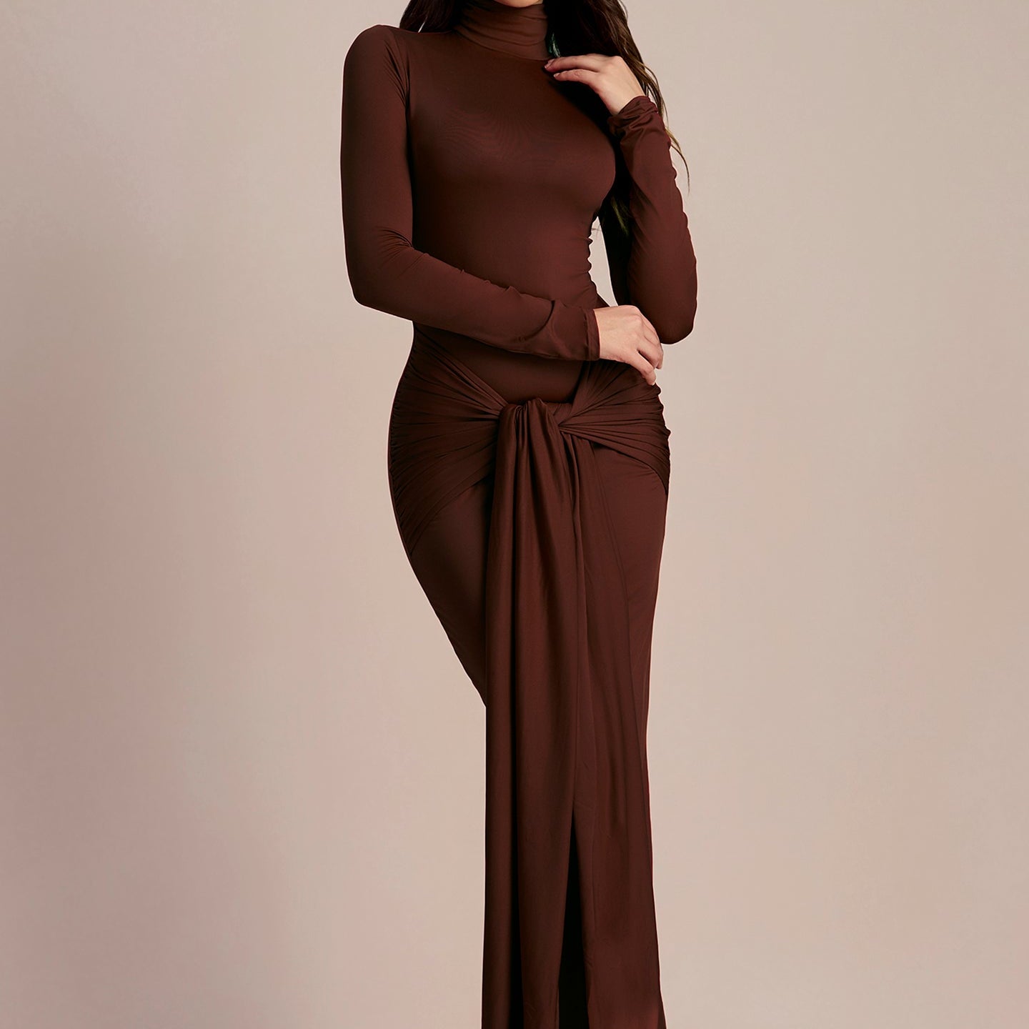 Liz Düğümlü Askılı Maxi Elbise