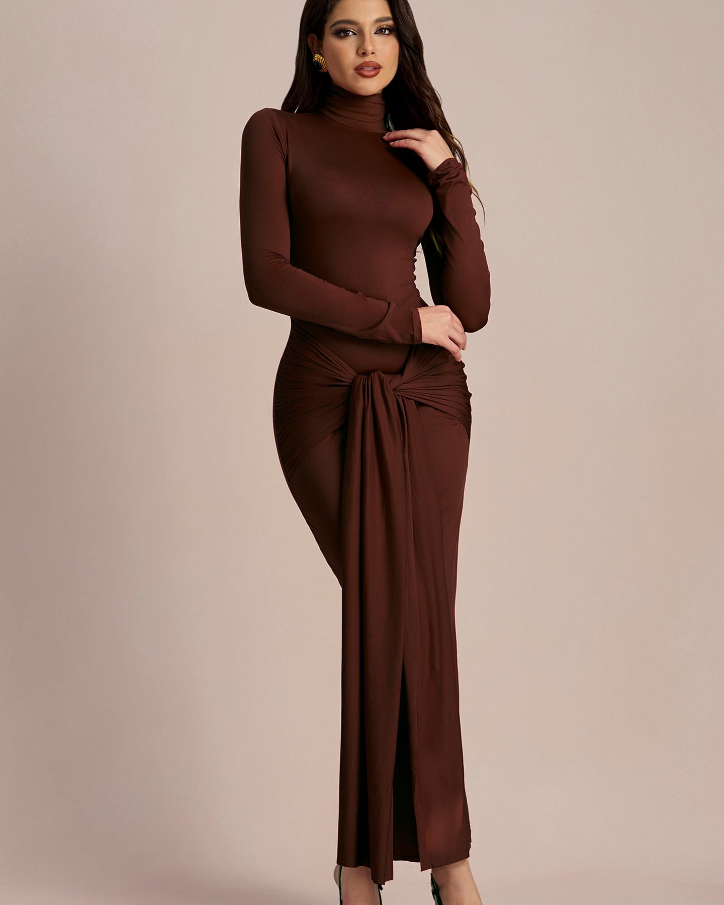 Liz Düğümlü Askılı Maxi Elbise