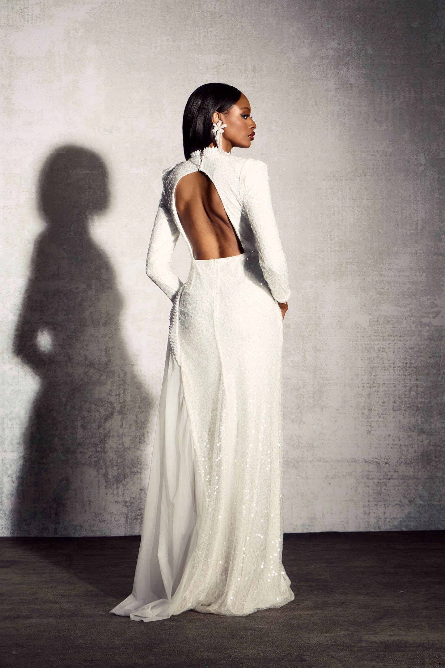 Melissa İncili Balıkçı Yaka Uzun Elbise