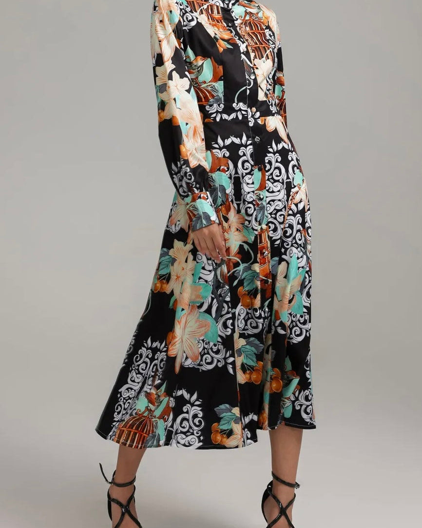 Mellies Baskılı Uzun Elbise