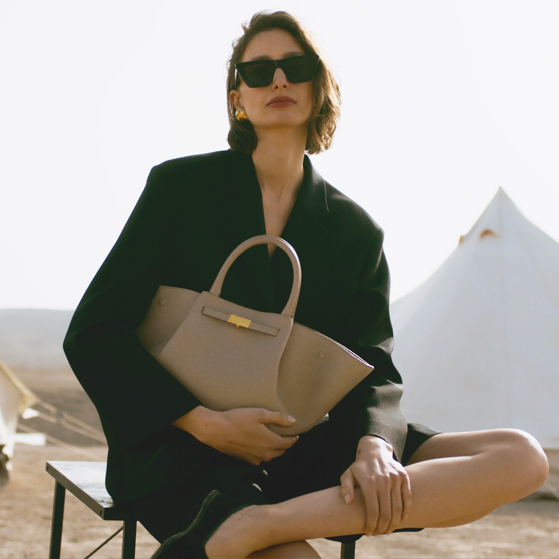 Milenne Small Tote Çanta - Kum rengi