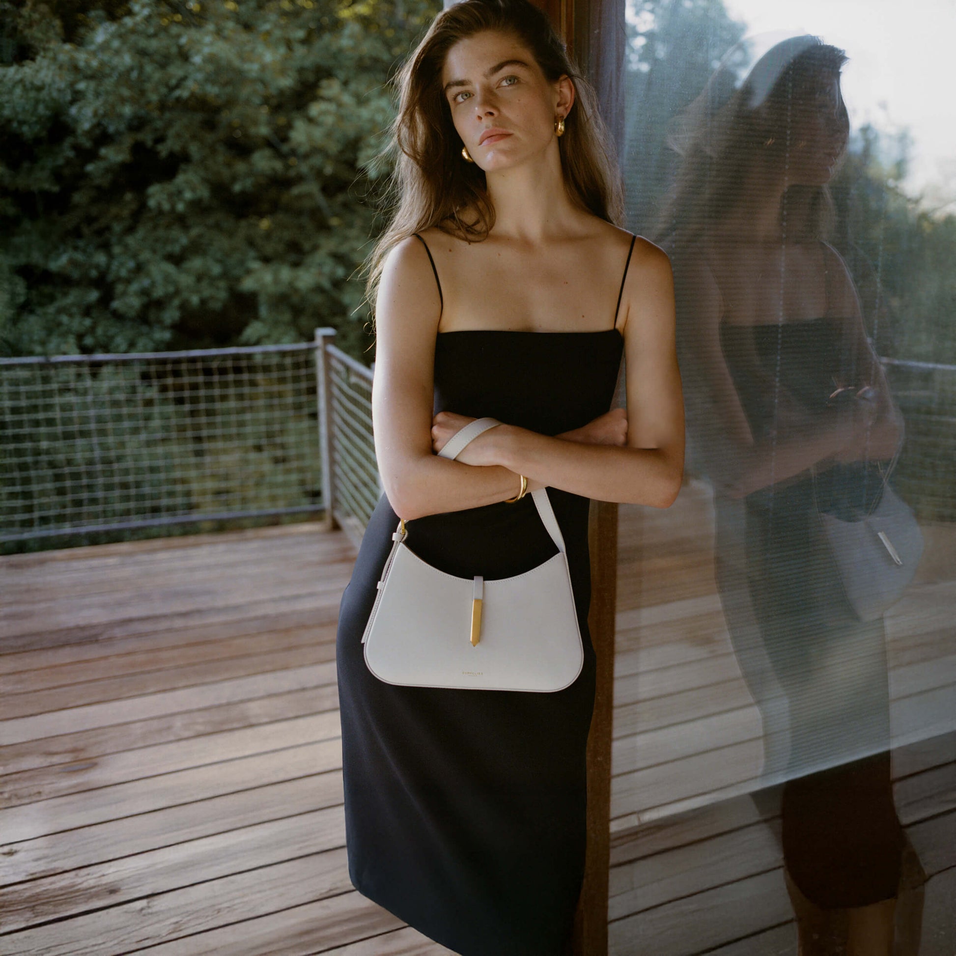 Nava Omuz Çantası - İnci beyazı