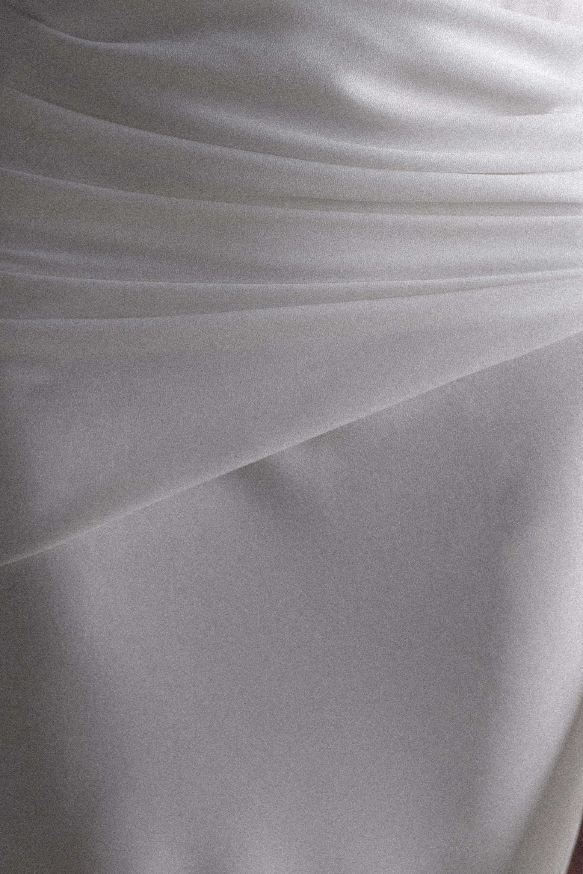 Isabella Drapeli Beyaz Elbise