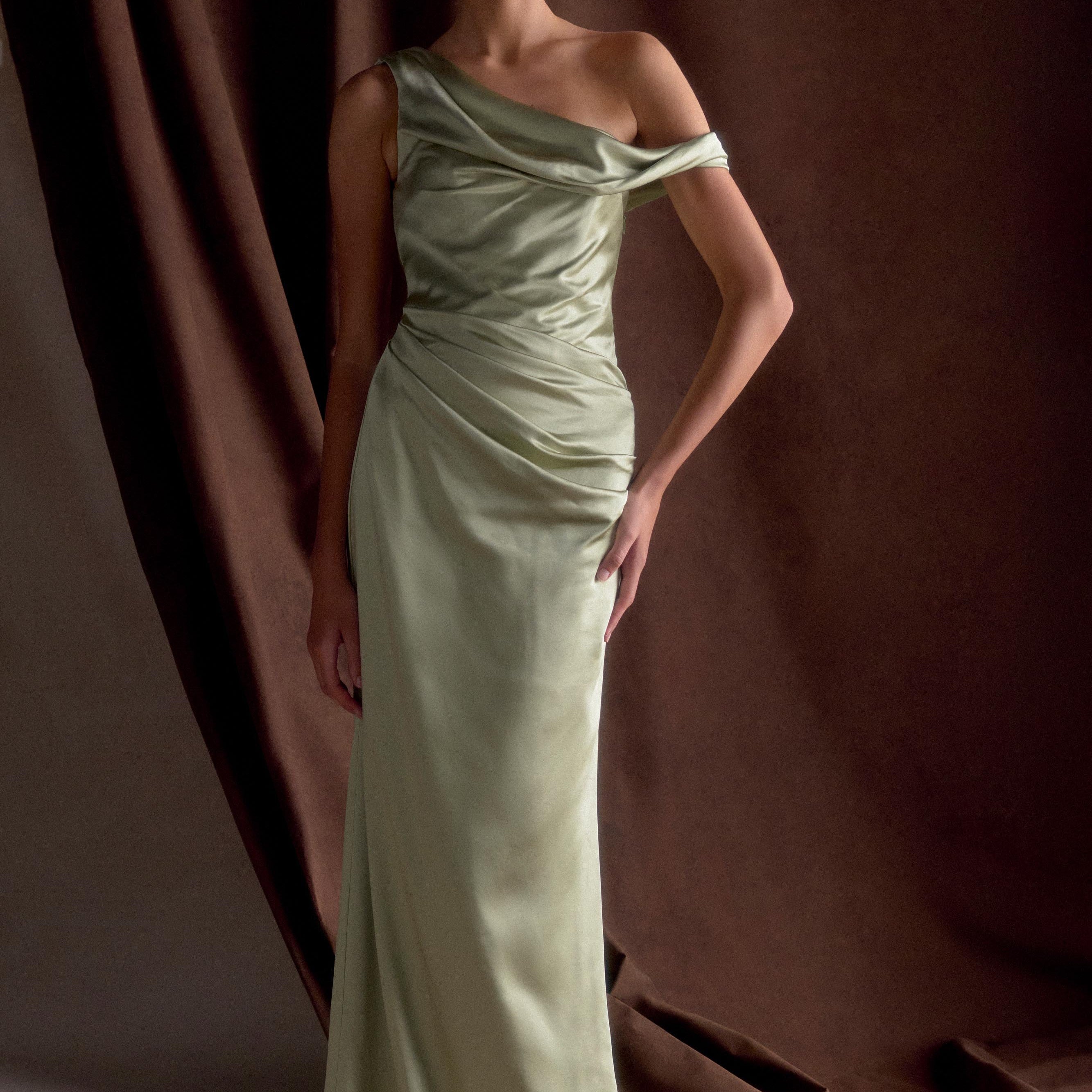 Livia Saten Elbise – Zeytin Yeşili