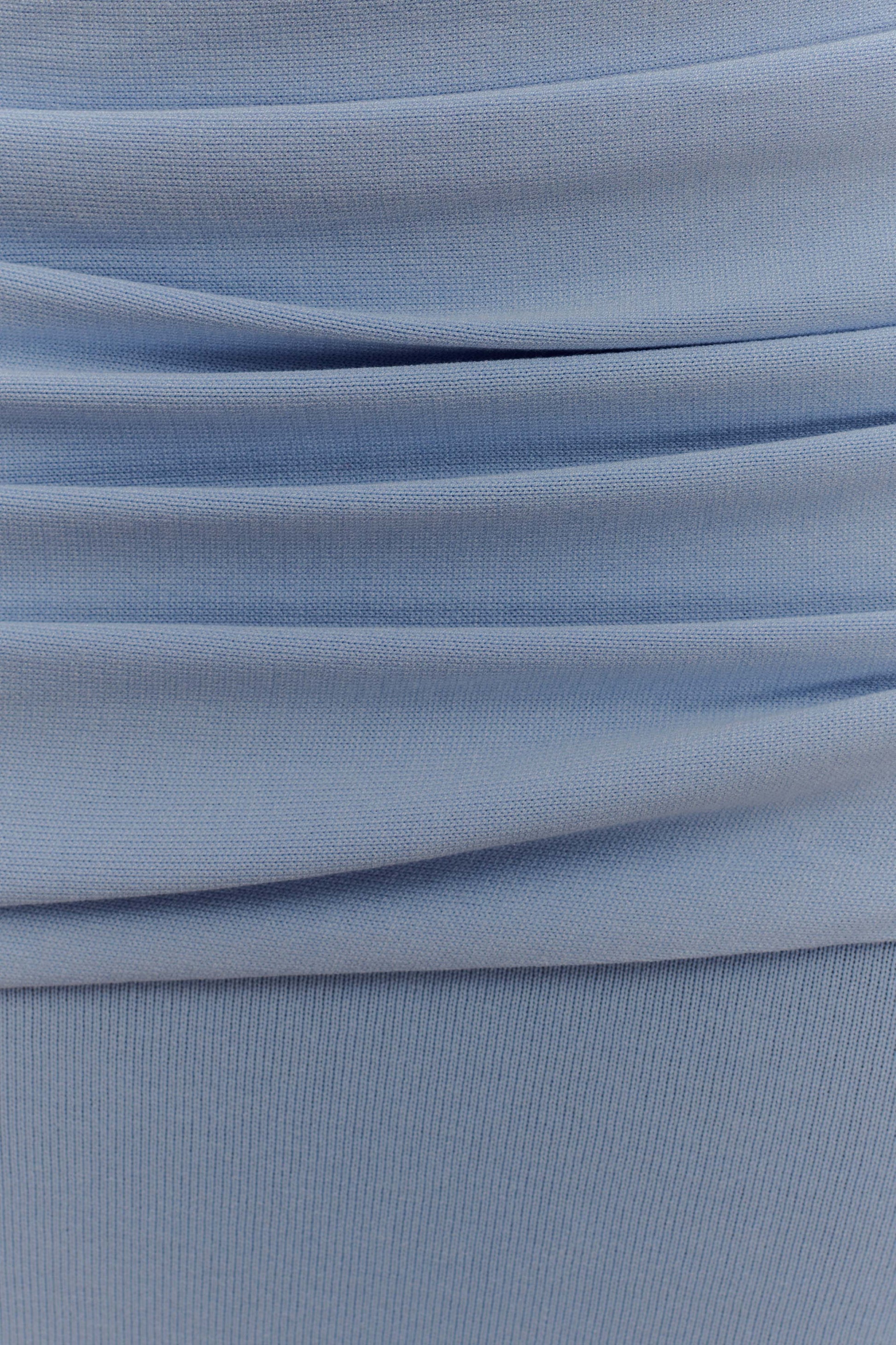 Skyline Drapeli Maxi Etek – Buz Mavi