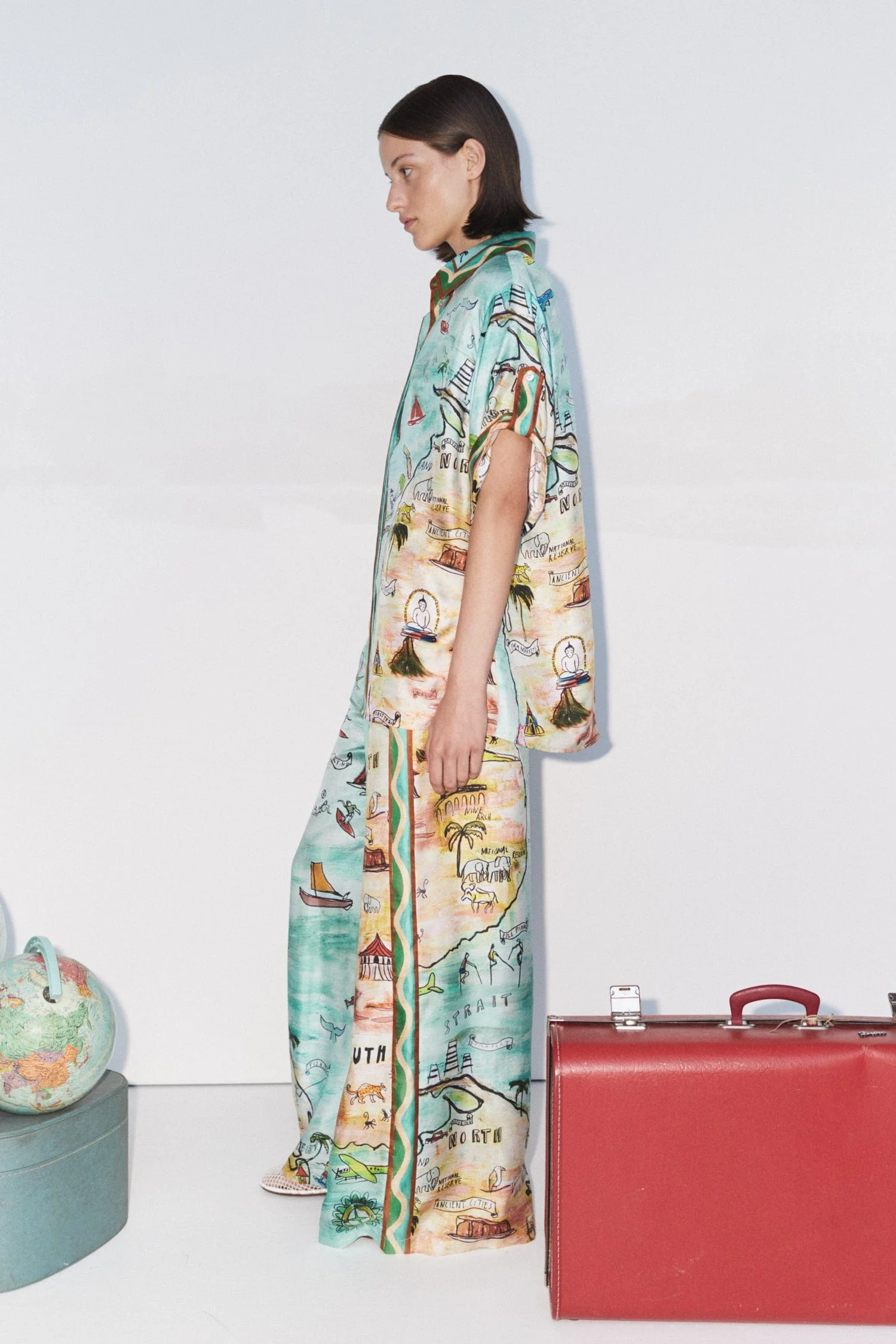 Cartolina Desenli Oversize Gömlek