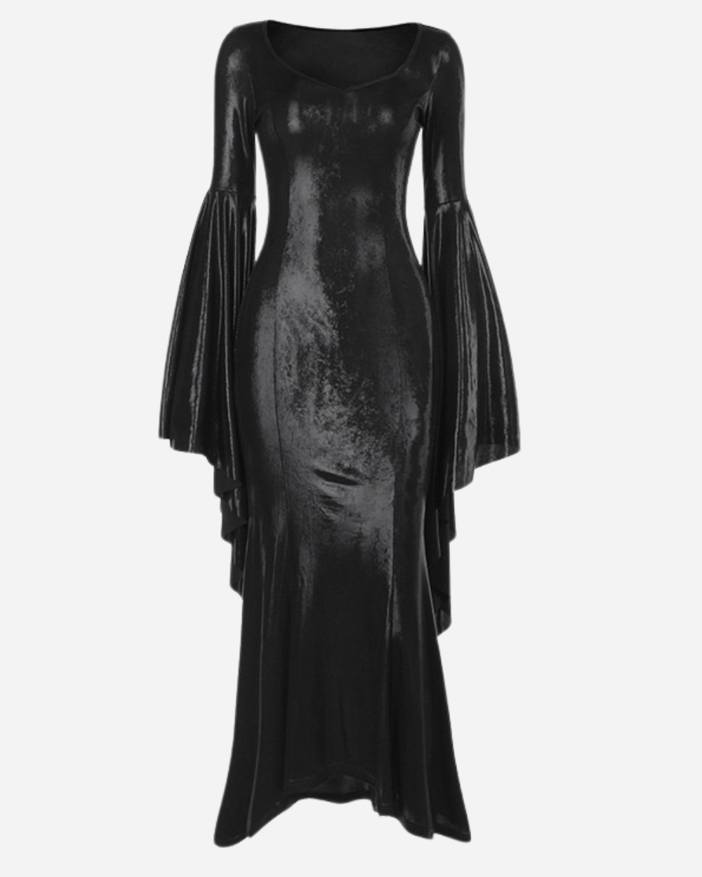 Zil Kollu Metalik Maxi Elbise