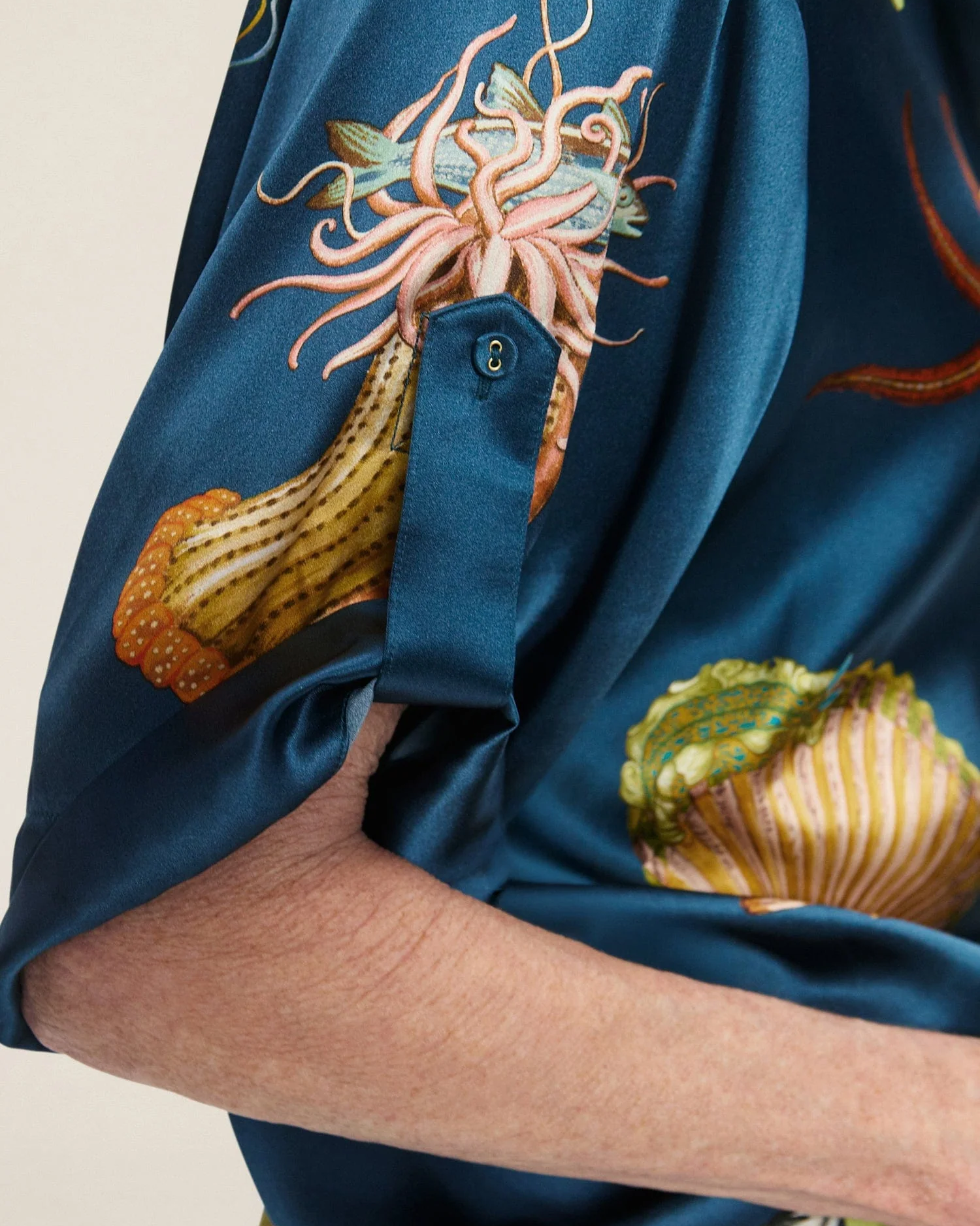 Mareblu Deniz İllüstrasyonlu Oversize Gömlek