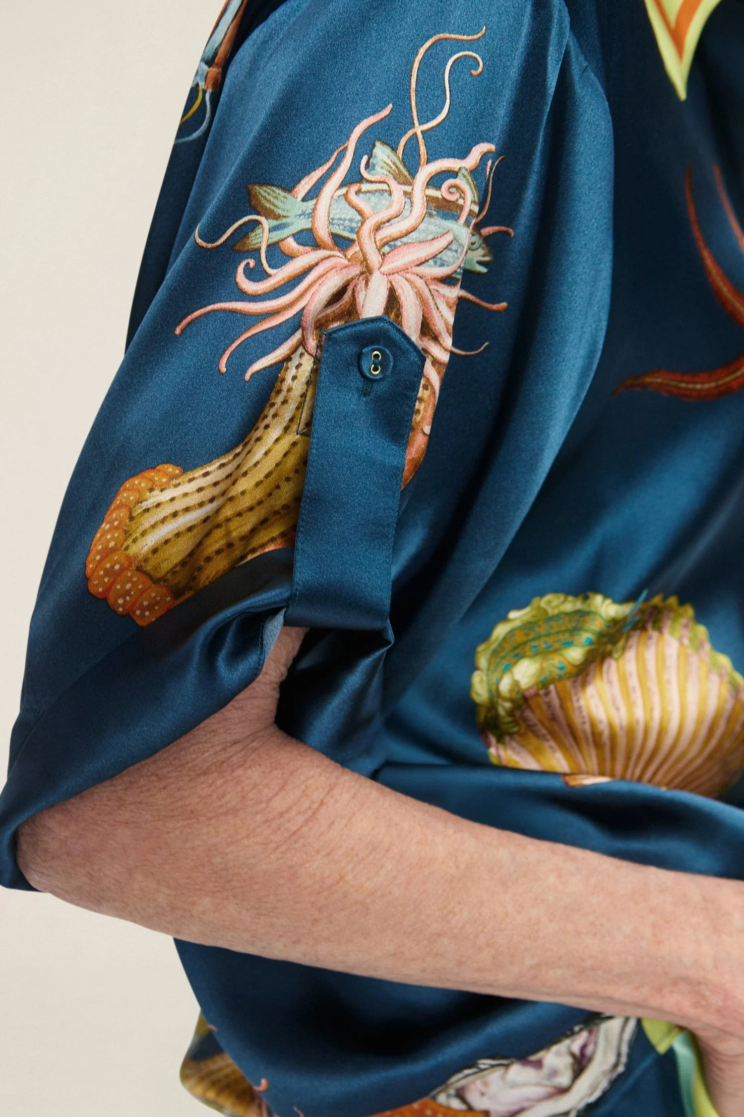 Mareblu Deniz İllüstrasyonlu Oversize Gömlek