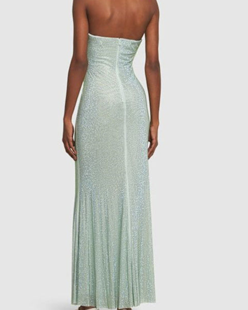 Sandra Taşlı Straplez Uzun Elbise