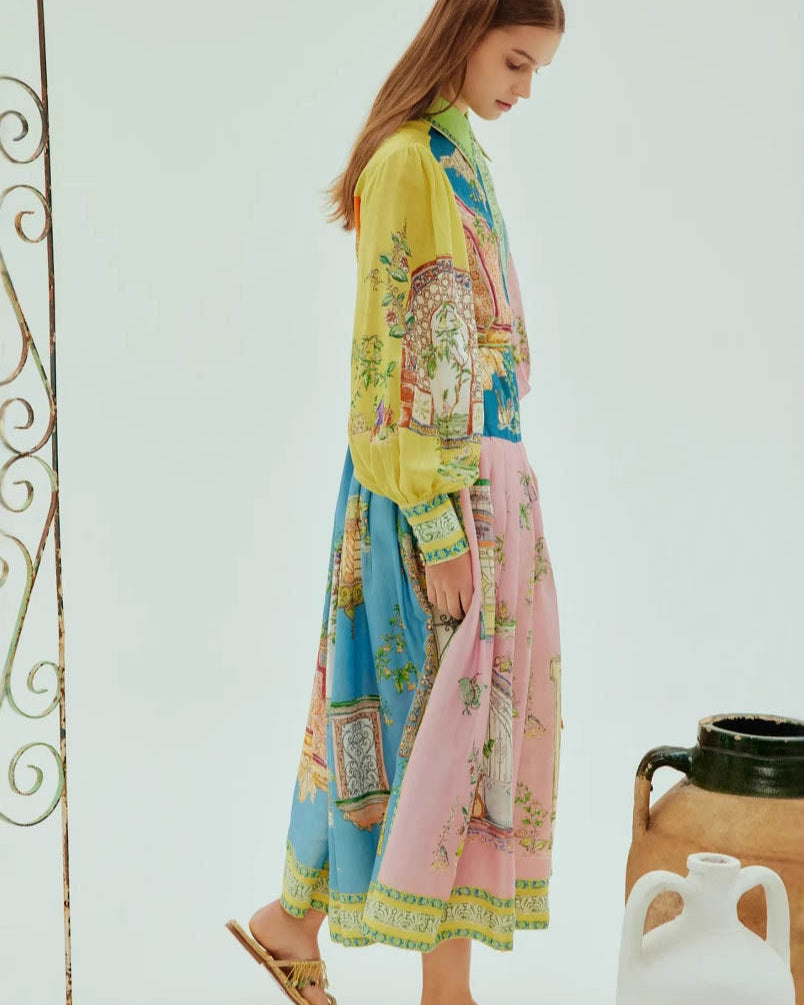 Mediterranean Window Gömlek Elbise