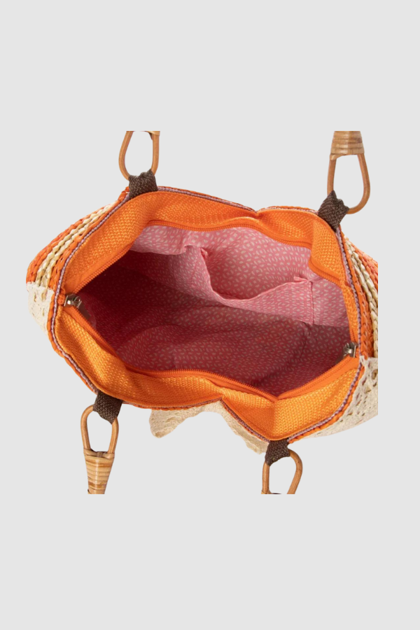 Rainbow Çizgili Hasır Çanta