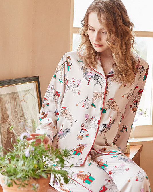 Ahtapot Desenli Uzun Kollu Pijama Takımı