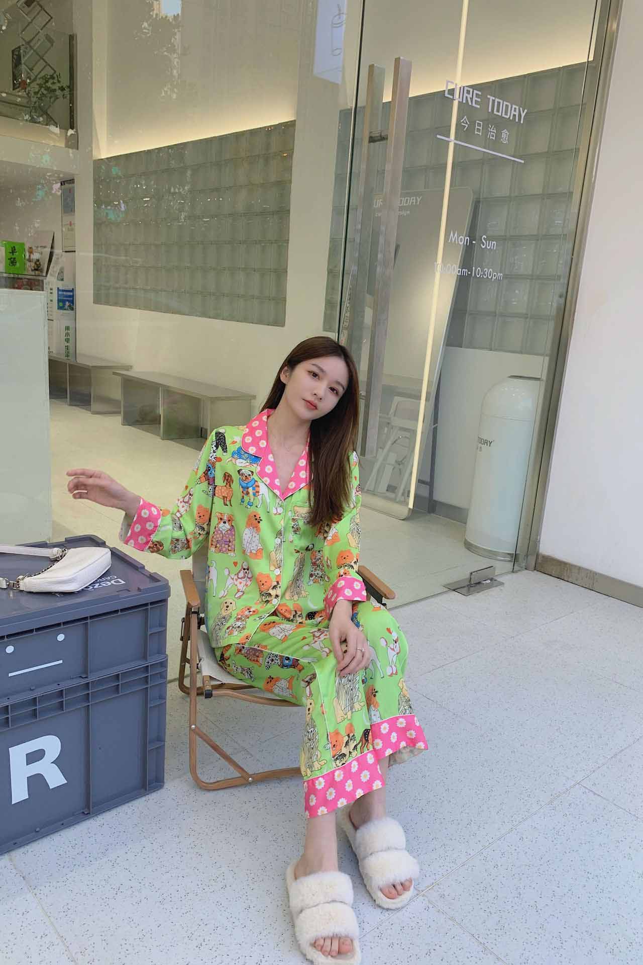 Sanatsal İllüstrasyon Pijama Takımı