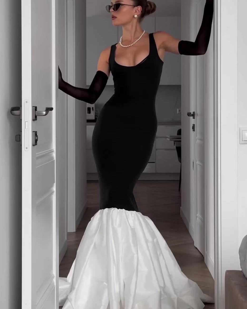 Jill Balık Kuyruğu Cami Maxi Elbise