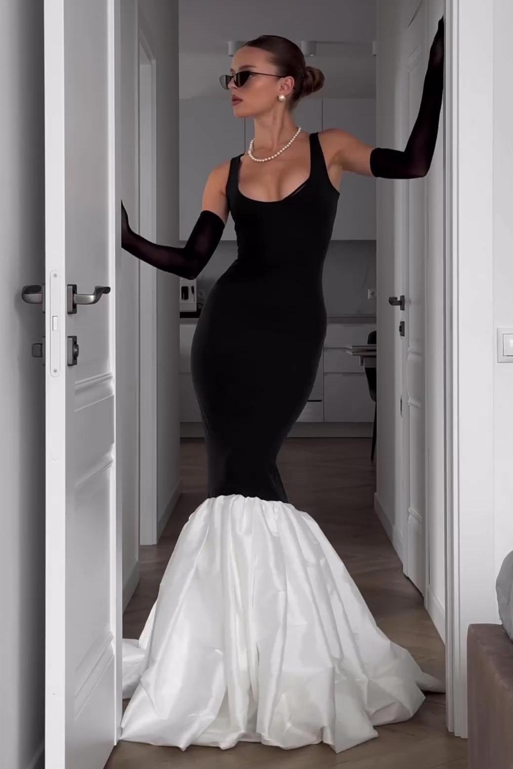 Jill Balık Kuyruğu Cami Maxi Elbise