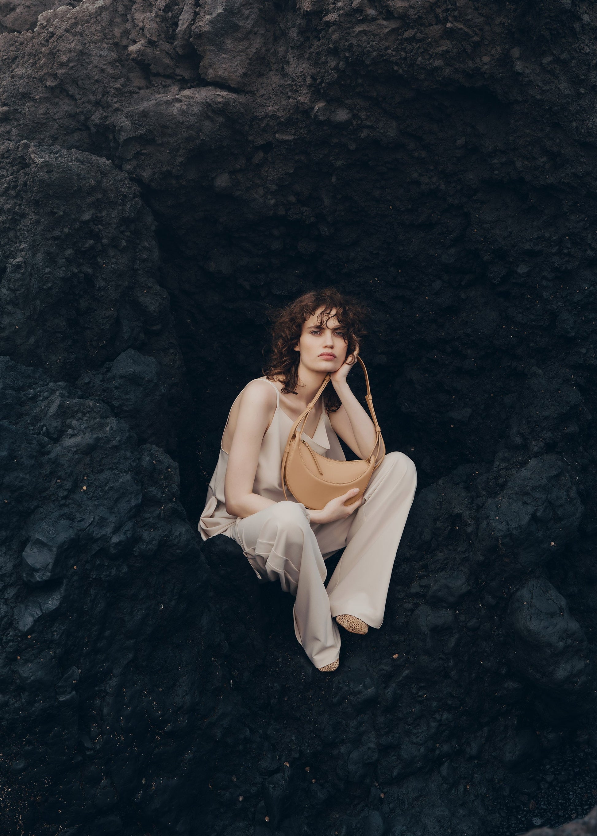 Avelin Omuz Çantası - Karamel